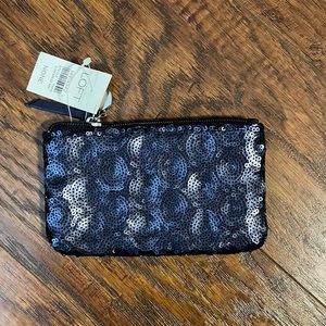 Live Love Loft Blue Sequin/Velvet Coin Purse- New